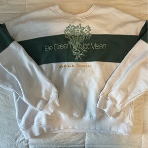 Cultivate Kindness Women's Green and White Crew Neck Sweater